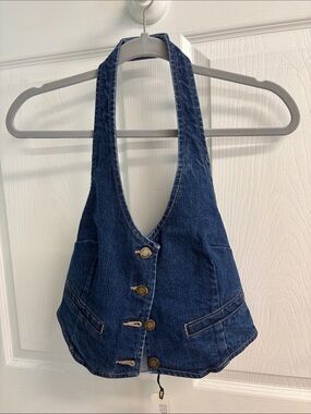ROLLA'S Dark Blue Denim Halter Vest